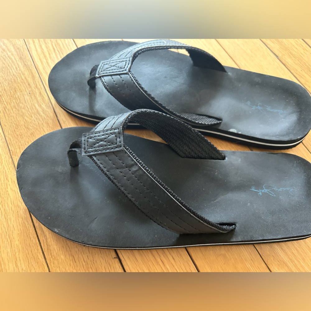 Fair condition 6/10 Panama Jack men’s Black thong sandals SZ 10!!